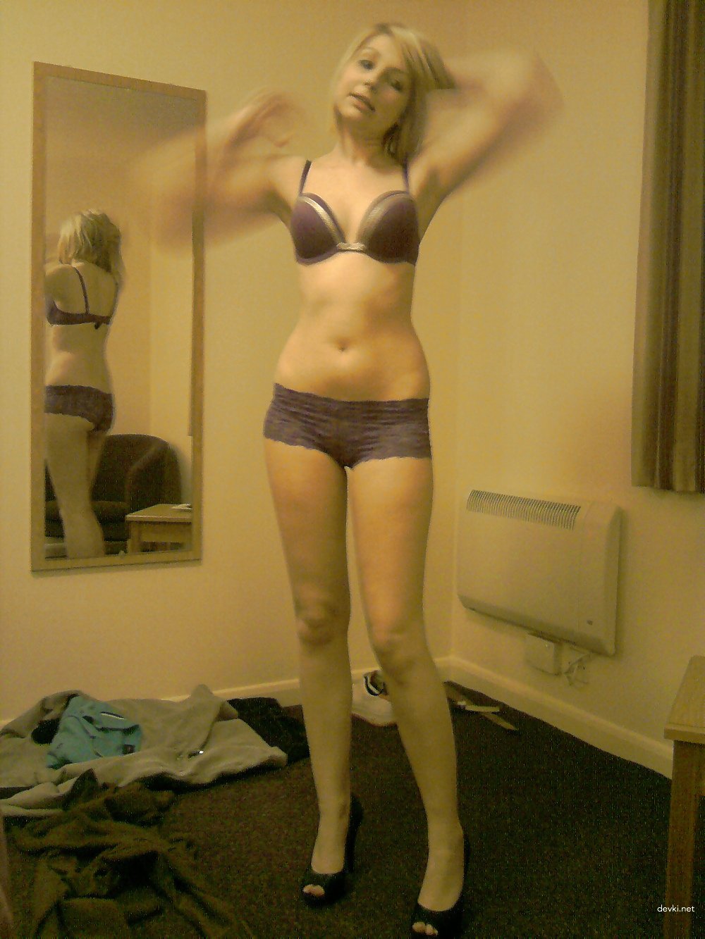 Hot babe with long legs masturbates and deepthroats cock