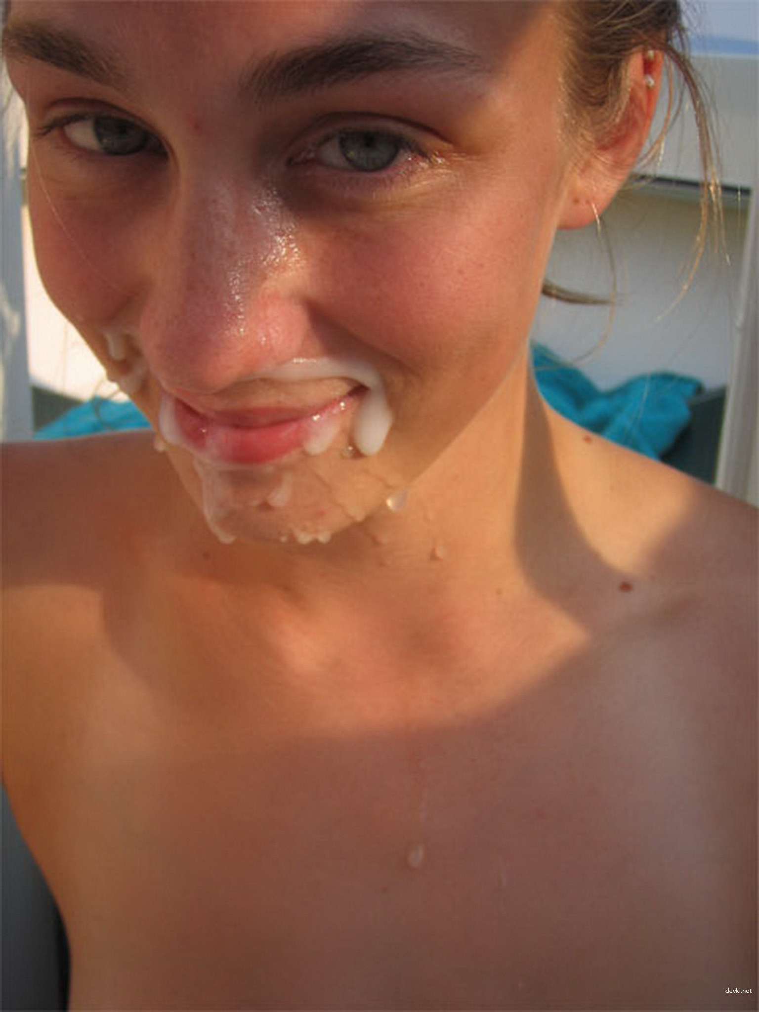 Unshaven Cum-Covered Amateur Girl Gets Filled with Jizz