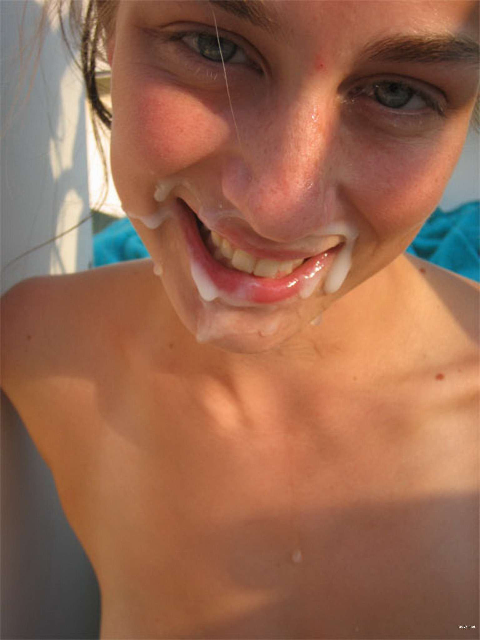 Unshaven Cum-Covered Amateur Girl Gets Filled with Jizz