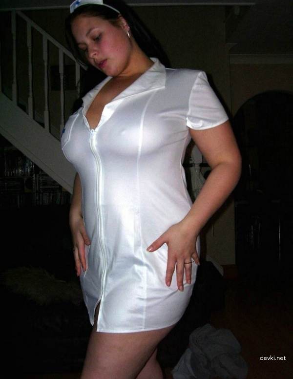 Seductive Nurse Costume Try-On by Amateur Babe - Steamy Body, Daring Poses