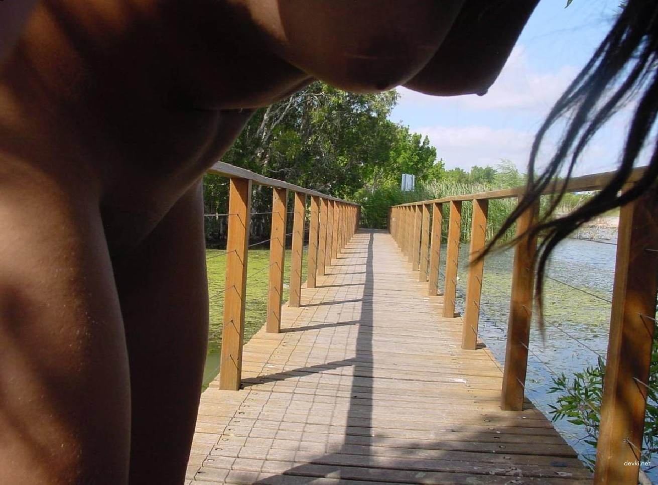 Wild Naked Girl: Explicit Amateur Nature Selfie
