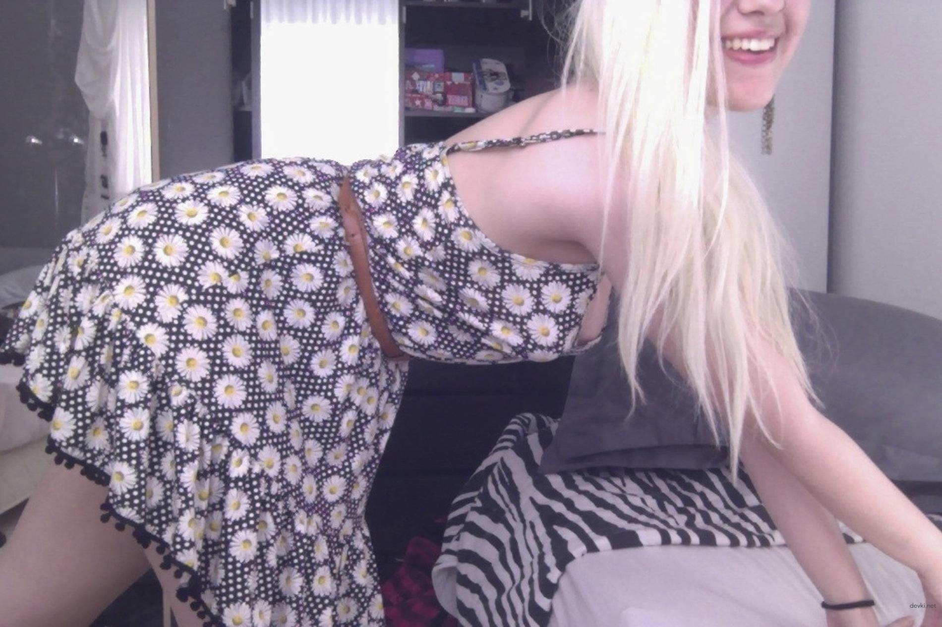 Blonde Amateur's Explicit Nude Striptease - Uncensored Panty Removal Photos