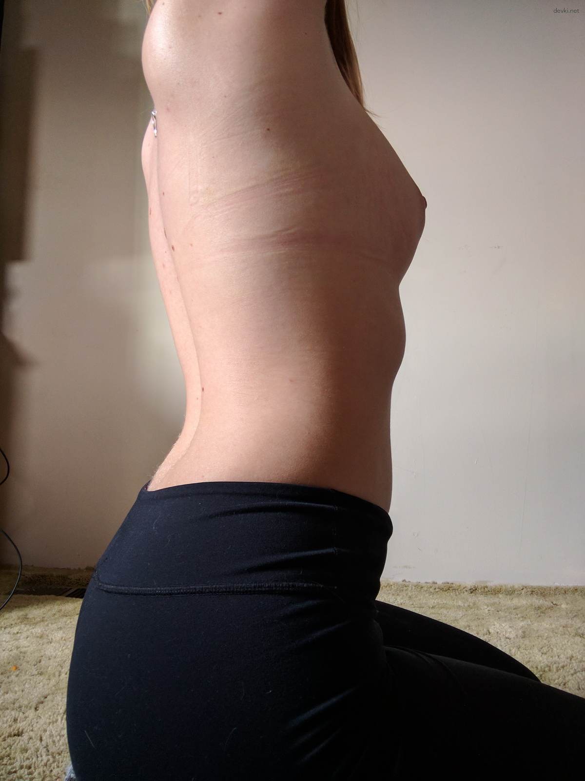 Explicit Amateur Girl Stripping on Floor - Homemade XXX Photo