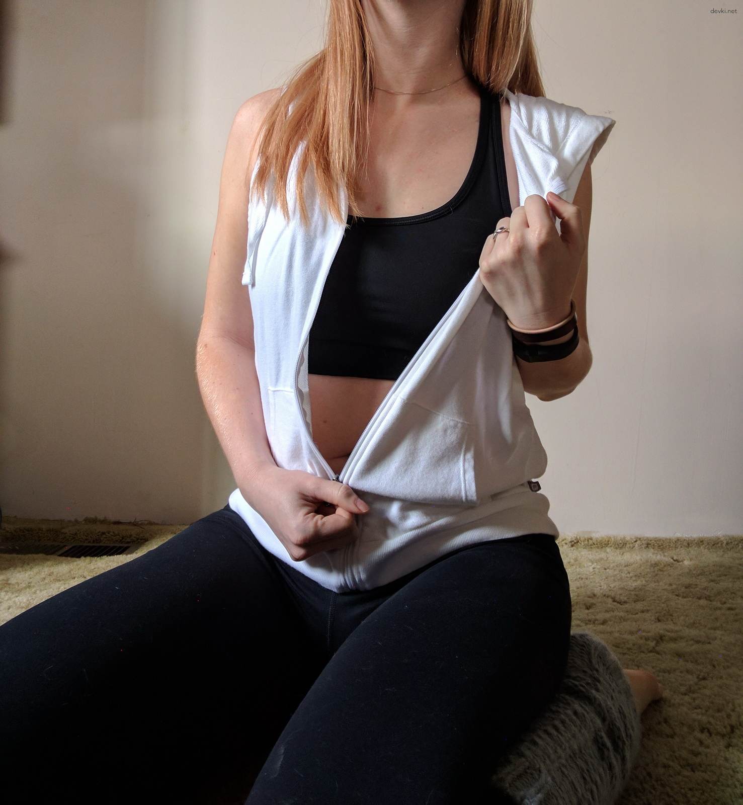Explicit Amateur Girl Stripping on Floor - Homemade XXX Photo