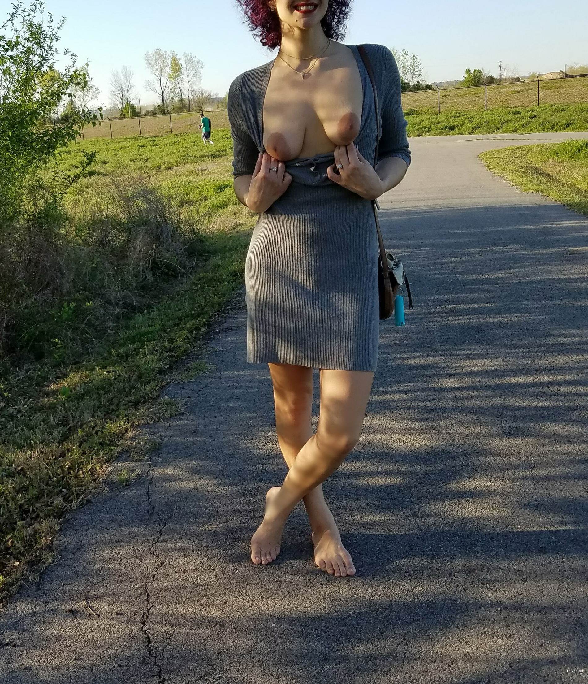 Bare Pussy Flashing: Uncensored Street Walk Without Panties